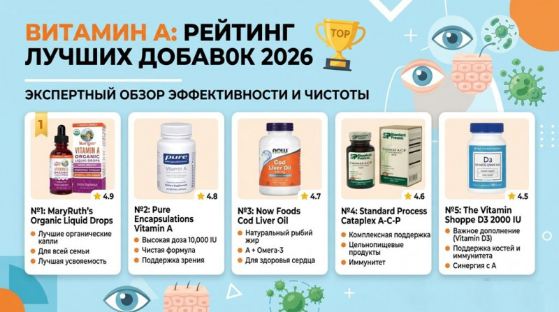 Витамин А: рейтинг лучших добавок 2026