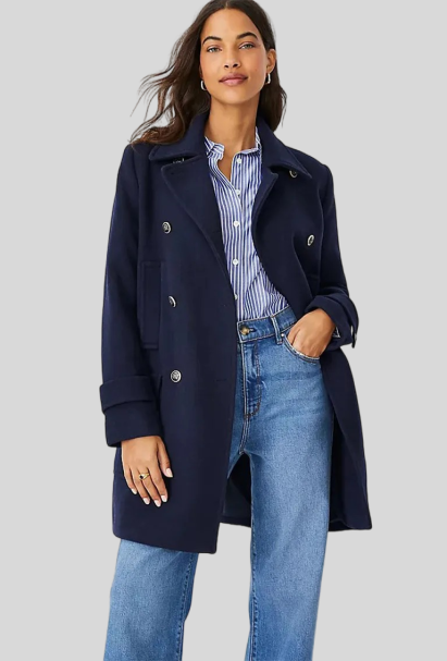 пальто Ann Taylor Wool Blend Peacoat