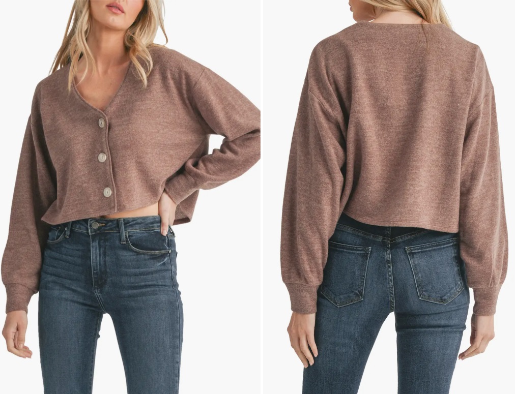 Brushed Crop Cardigan
