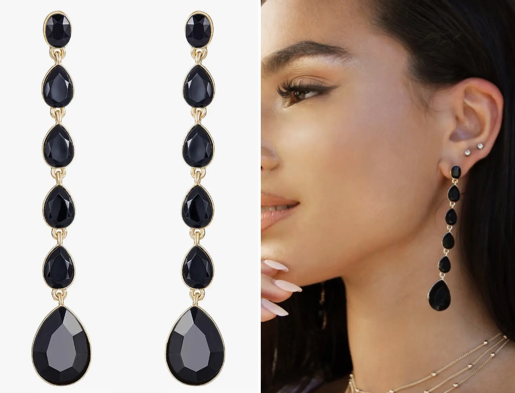 Серьги Ettika Teardrop Crystal Linear