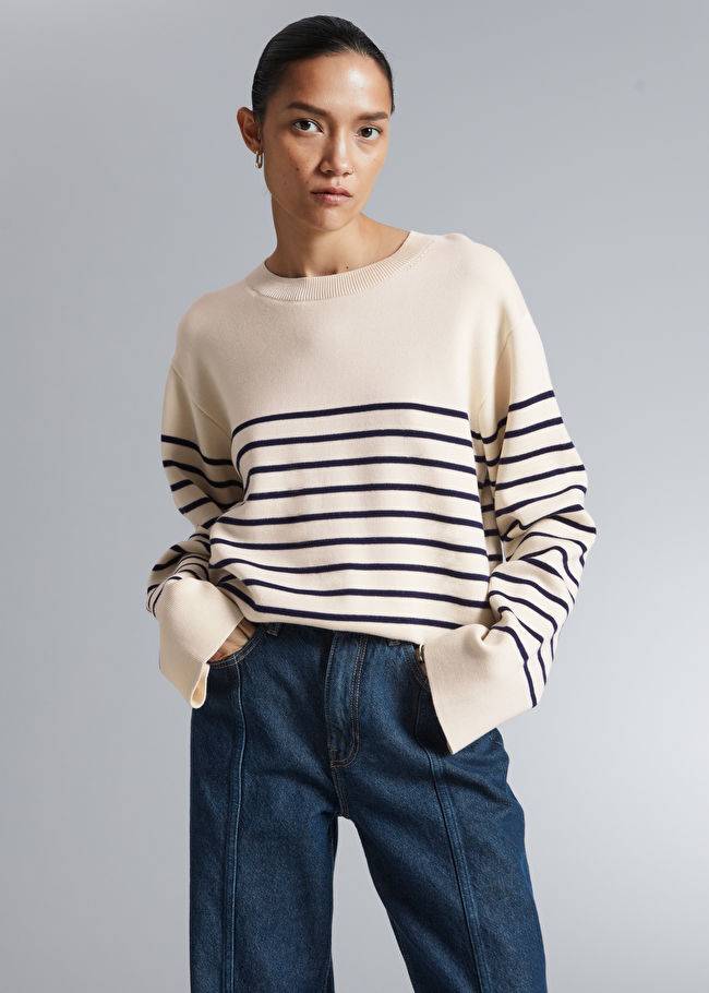 Boxy Nautical Striped Sweater