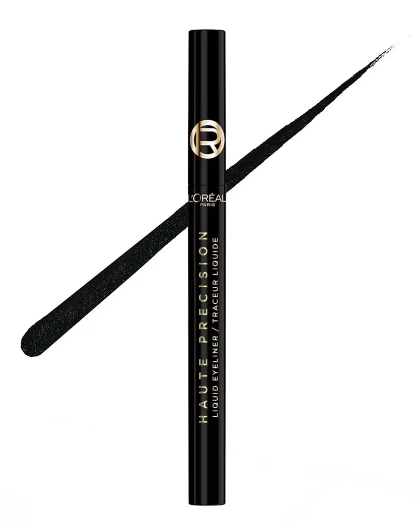 Водостойкая жидкая подводка L’Oréal Paris Haute Precision Waterproof Liquid Eyeliner в оттенке 010 Black Silk