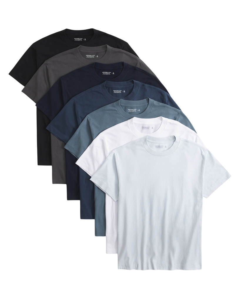 футболка Abercrombie 7-Pack Relaxed Essential Tee